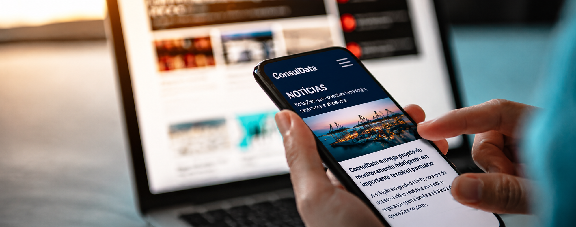 Person viewing ConsulData news on a mobile phone