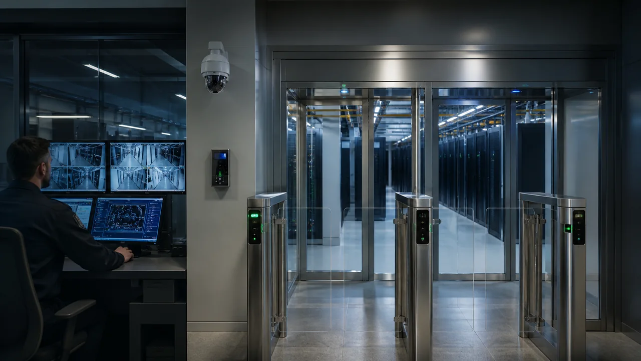 Controle biométrico, câmeras e eclusa protegem o acesso a um Data Center