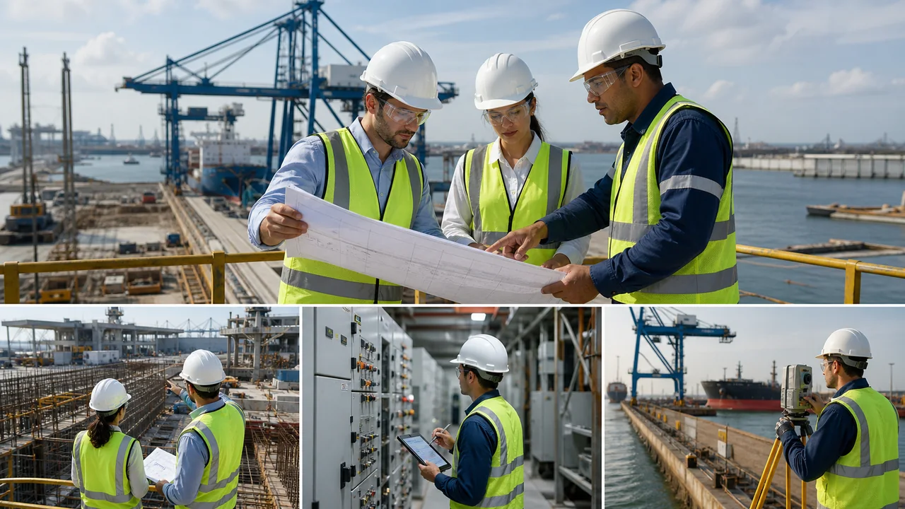 Equipe de engenharia acompanha projeto, obra e comissionamento de um terminal